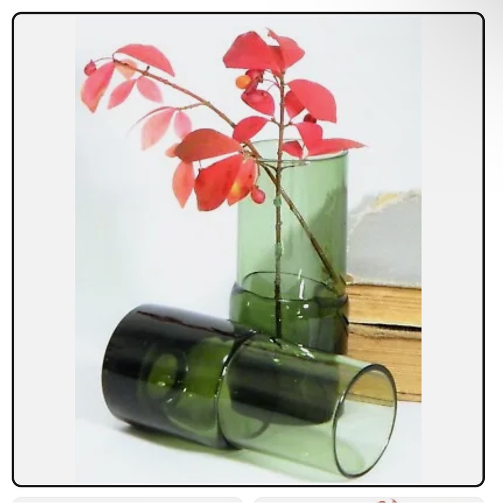 1980s Vintage Green Cordial Glasses - Set of 2